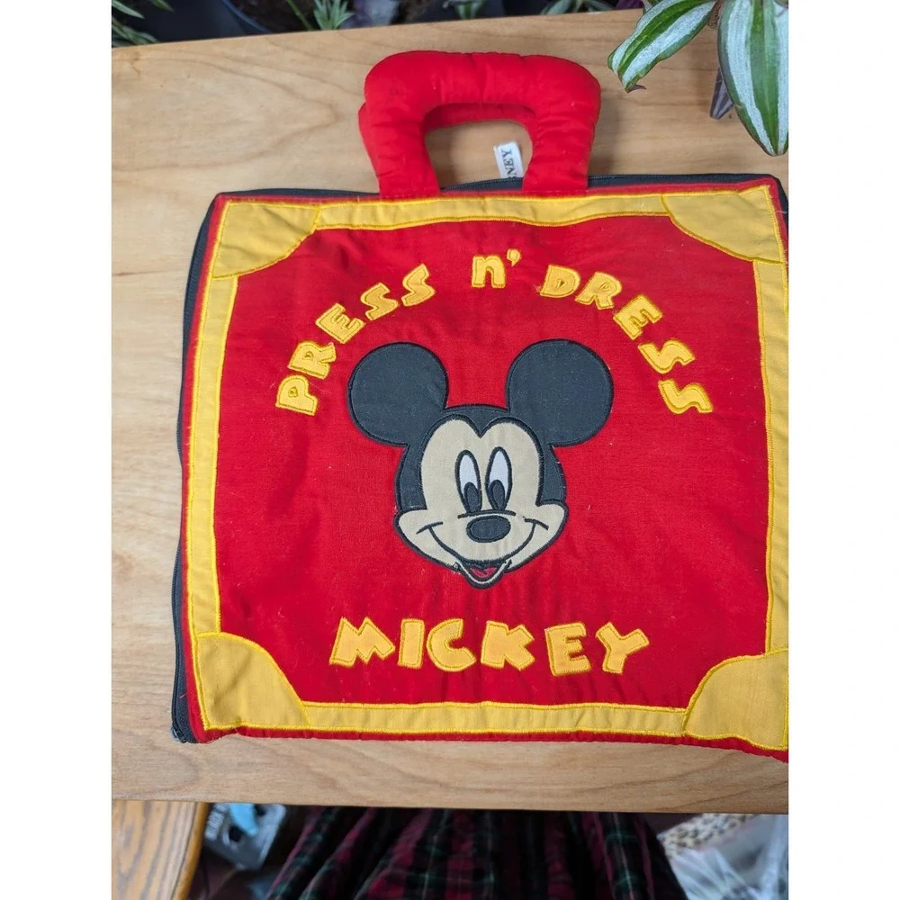 Pockets of Learning Children's Press N' Dress Mickey Zip Book Double Handles Red